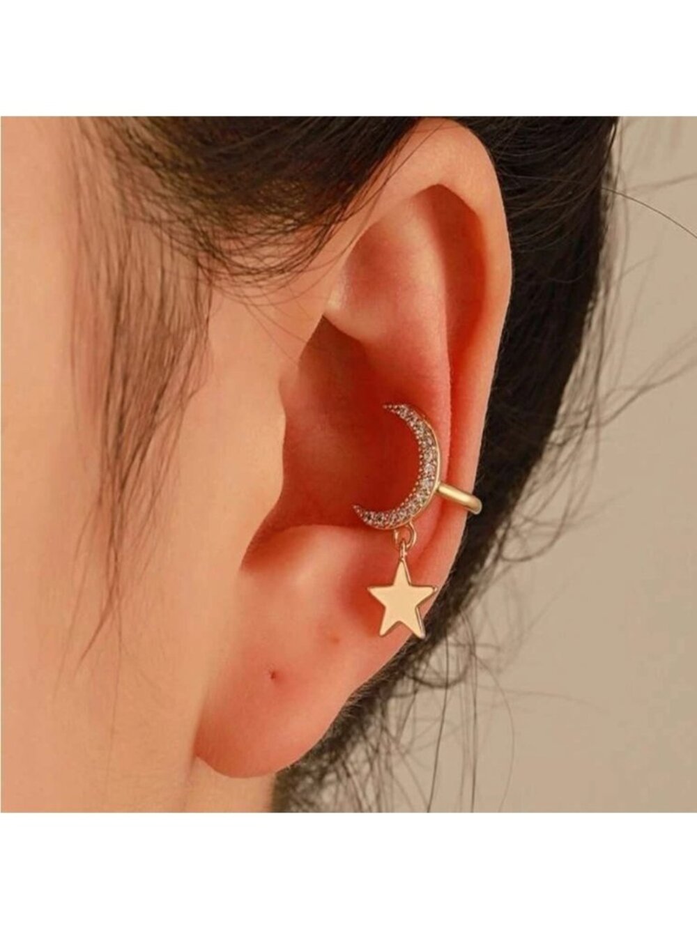 GOLD 3/$30 1pc Rhinestone Moon Star Ear Cuff